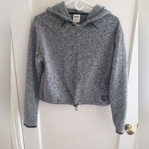 PINK by Victoria's Secret | Gray Cropped Hooded Sweater with Logo